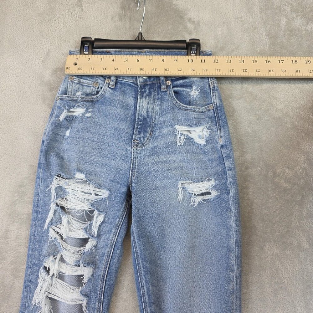 American Eagle Outfitters 90s Boyfriend Jeans Womens 000 High Rise Distressed - Picture 8 of 13